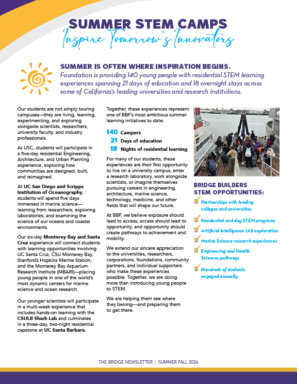 Bridge Builders Foundation Fall 2026 Newsletter image